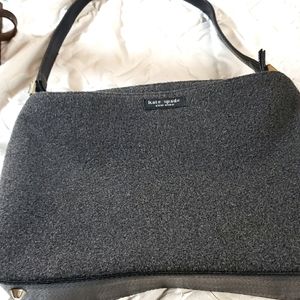 Kate spade  dark gray wool shoulder bag
